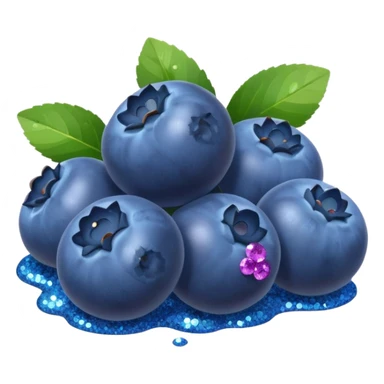 blueberries with glitter sticker