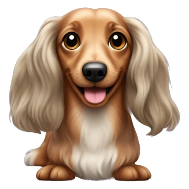 mini longhaired dapple wiener dog sticker