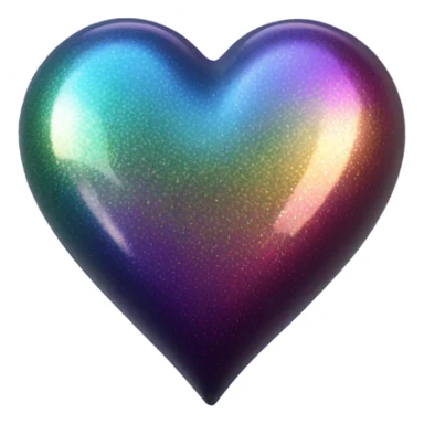 Dark iridescent emoji heart  sticker