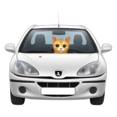 A cat driving a Peugeot 206 sticker