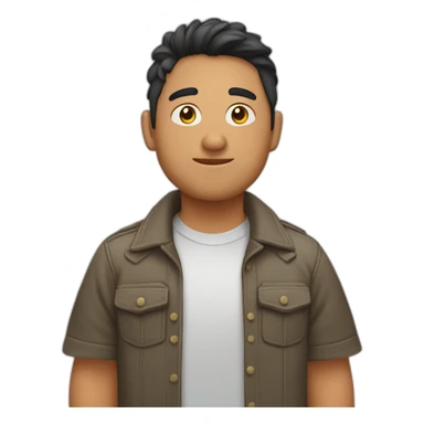 joven gordito pelo canoso con cámara en mano sticker