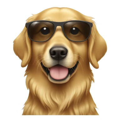 Golden retriever wearing sunglasses  sticker