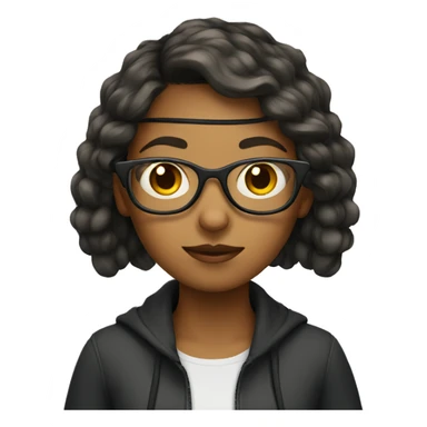 girl with glasses coding sticker