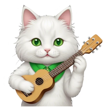 Kitty playing ukulele sticker