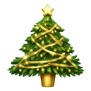 Christmas tree with light golden decoration  sticker