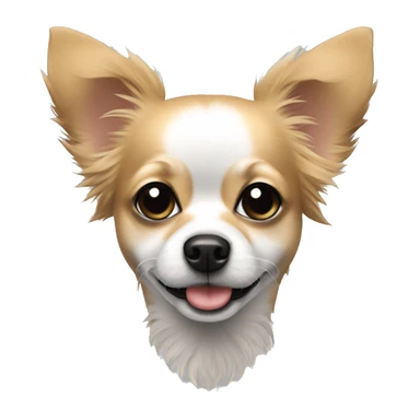 Fluffy chihuahua mix dog black and white sticker