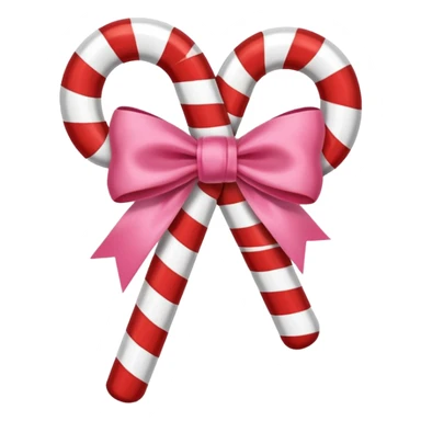 candy cane with little pink bow sticker