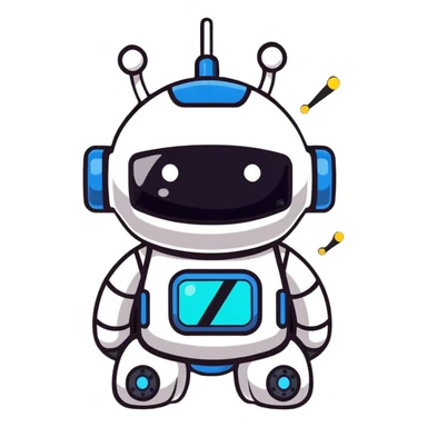 adorable little robot with blinking lights sticker