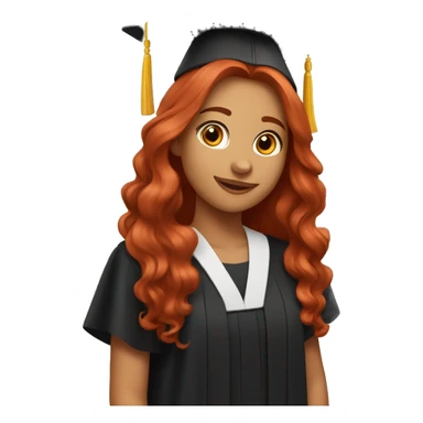 Graduated girl like this👩🏻‍🎓 but with red hair sticker