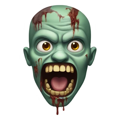 Zombie with mouth wide open  sticker
