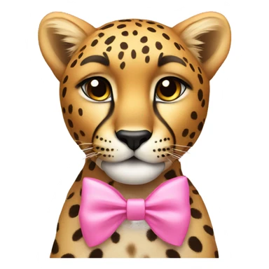 cheetah with pink bow sticker