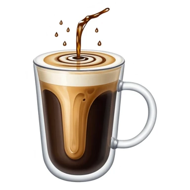 Trippy space background with a floating cup of cold coffee sticker