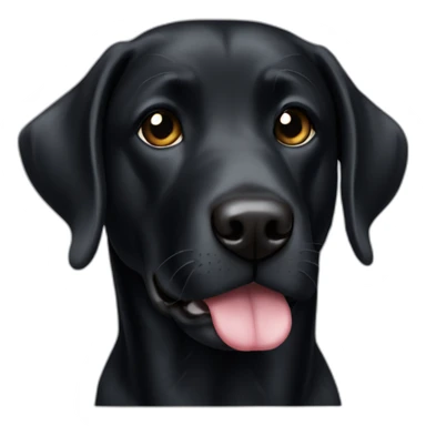 Black lab round head small black eyes small tongue sticker
