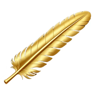 3D perspective Premium golden feather sticker