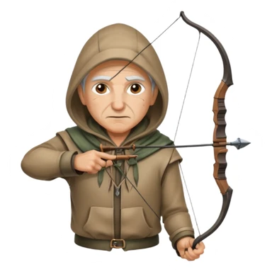 Archer âgé capuche position tir sticker