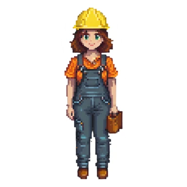 woman construction worker wearing a hard hat sticker
