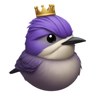 Purple wren with a crown sticker