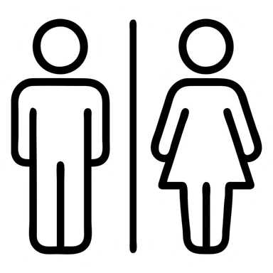 wc sign man & lady with outline sticker