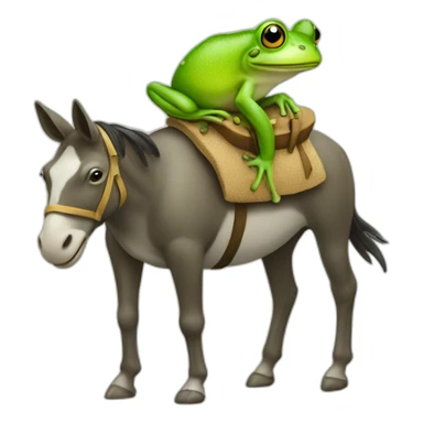 frog on top of a donkey sticker