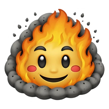 a pile of ash and dust smiling sticker