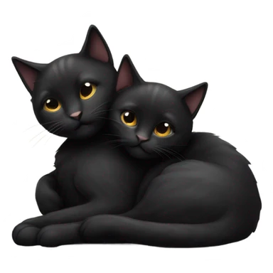 Two black cats cuddling sticker