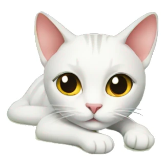 cat lies on an island sticker