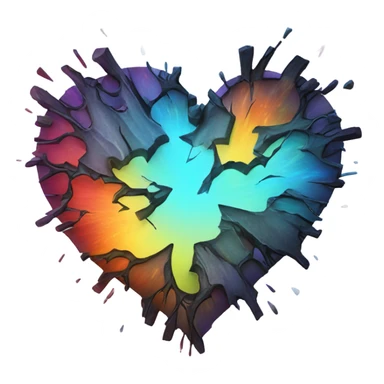 A broken heart bursting with love sticker