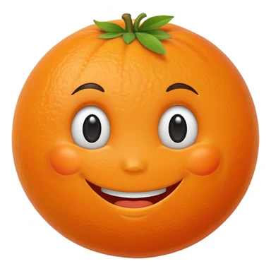 Orange fruit with smiling face sticker