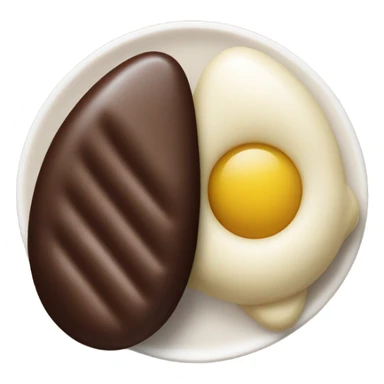 a chocolate quenelle and a larger vanilla quenelle on a plateemoji sticker