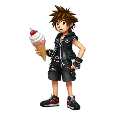 kingdom hearts sora eating ice cream sticker