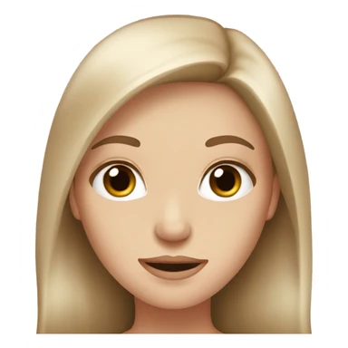 white girl with brown long hair and hazel eyes sticker