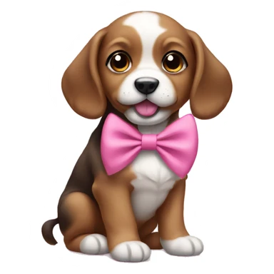 Puppy with a pink bow sticker