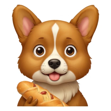 un chien choqué avec une baguette sticker
