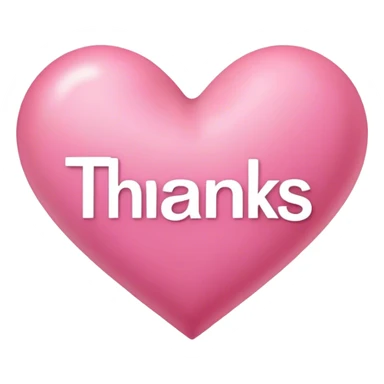 Pink heart saying thanks sticker