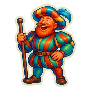 Red-bearded Landsknecht showing joy sticker