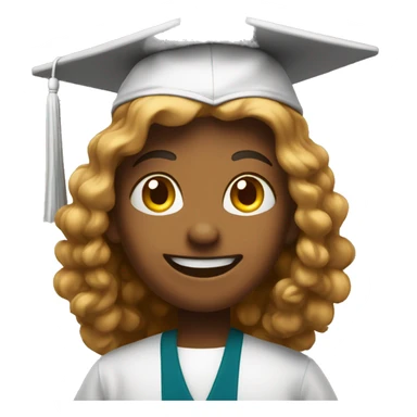 a student greets in an academic hat sticker