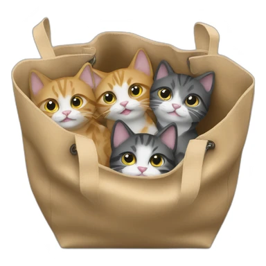 5 cats in bag sticker