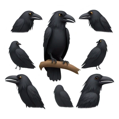 Crow with a mullet  sticker