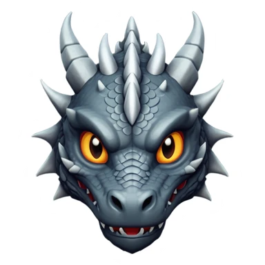 a minimalistic simple dark gray head of a dragon sticker