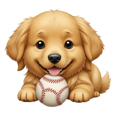 Dog with baseball sticker