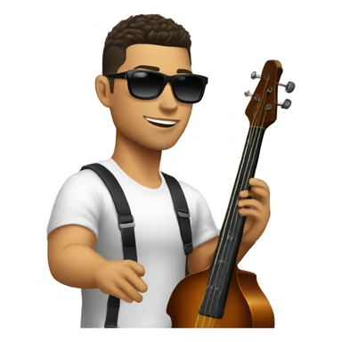 ronaldo playing uprigt bass sticker