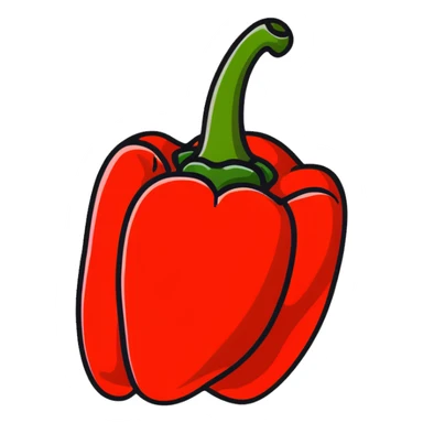 red bell pepper with stem sticker