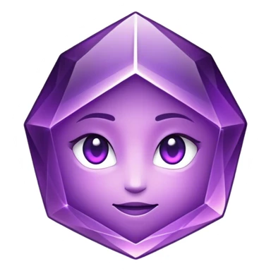 Cinematic Realistic Amethyst Emoji, Rich and soothing, with smooth, polished purple facets catching the light and casting soft, calming reflections. The deep violet hue seems to glow with an ethereal light, radiating peaceful energy and elegance. Soft glowing outline, capturing the essence of tranquility and mystery in a stunning amethyst. sticker