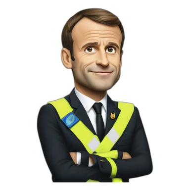 Emmanuel macron supportant les gilets jaunes sticker