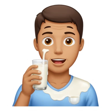 Man drooling out milk sticker