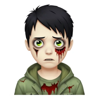 crie um menino zumbi emo sticker