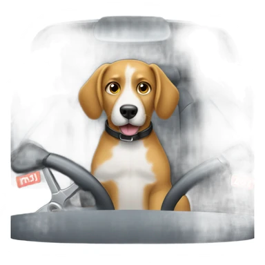 Dog driving sticker