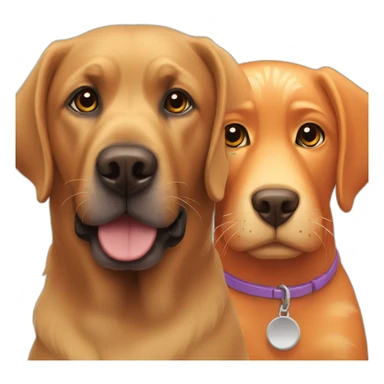 black labrador dog and an orange cat sticker