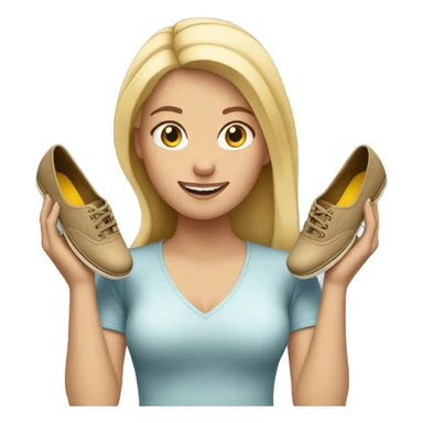 woman blonde with shoes in her arms sticker