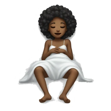 Black girl lying in bed  sticker